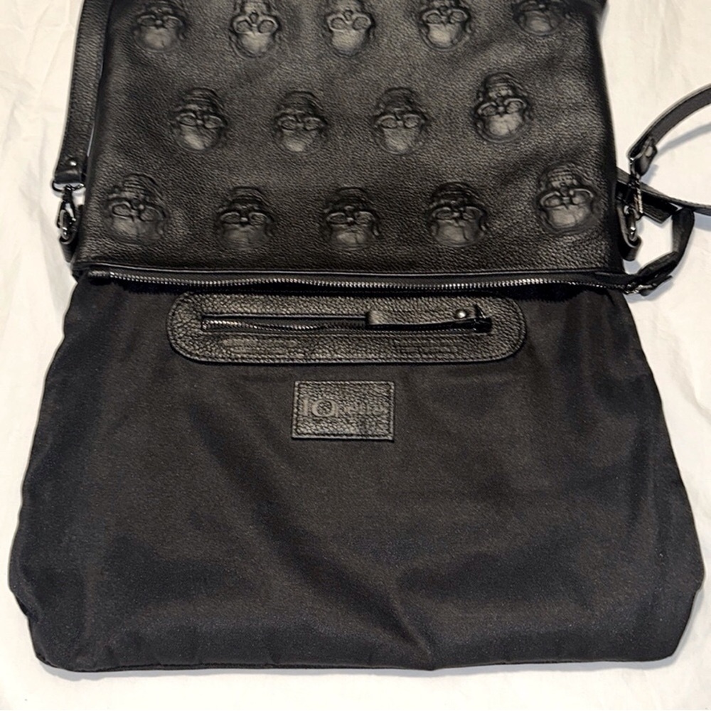 IOpelle Italia BLK Leather Multi Skull Crossbody With Detachable Strap & Dust Bg - Picture 15 of 17